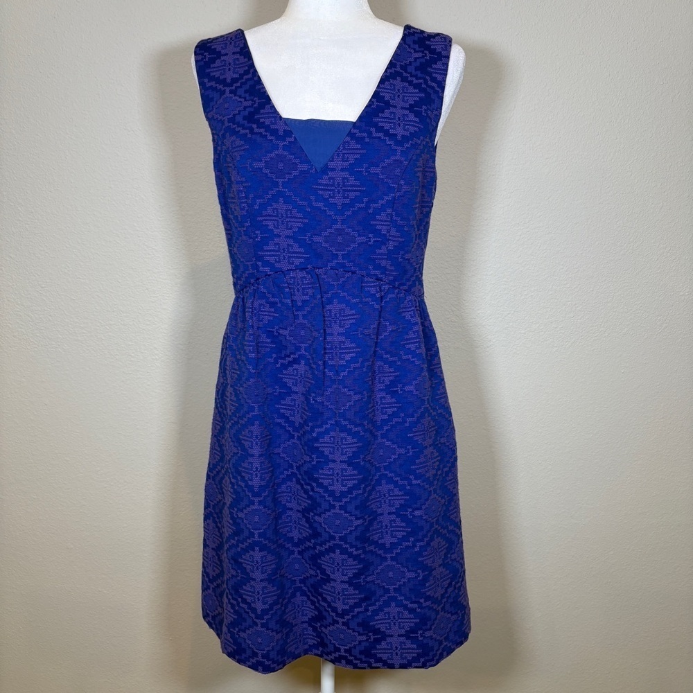 Maeve Blue Embroidered Mini Dress Size 8
